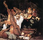 HEEM, Cornelis de Vanitas Still-Life with Musical Instruments sg oil painting artist